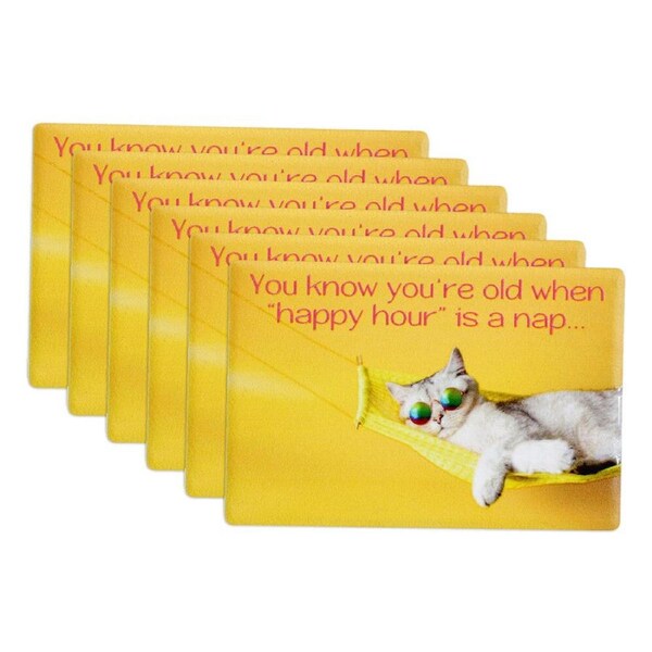 6x LVD Old Happy Hour Ceramic 9cm Fridge Magnet/Magnetic Kitchen Rectangle
