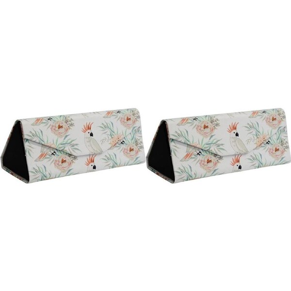 2x LVD Cockatoos PU/Cardboard 16cm Glasses Case Sunglasses Storage Box Triangle