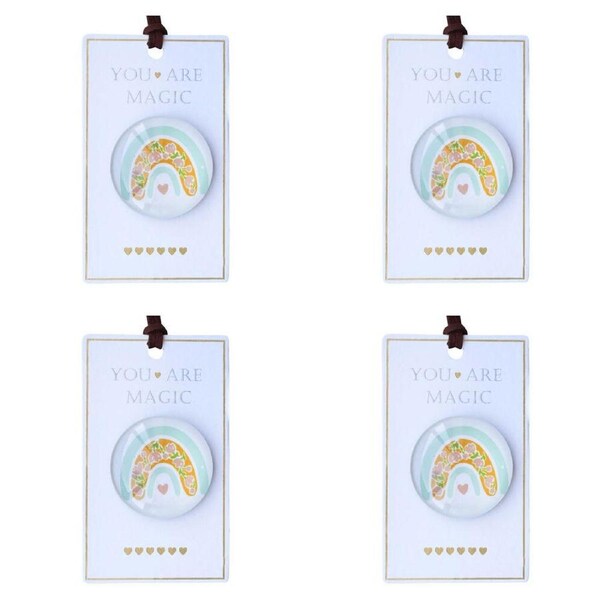 4x LVD You Are Magic Glass/Metal 10cm Fridge Gift Magnet/Magnetic Home Round