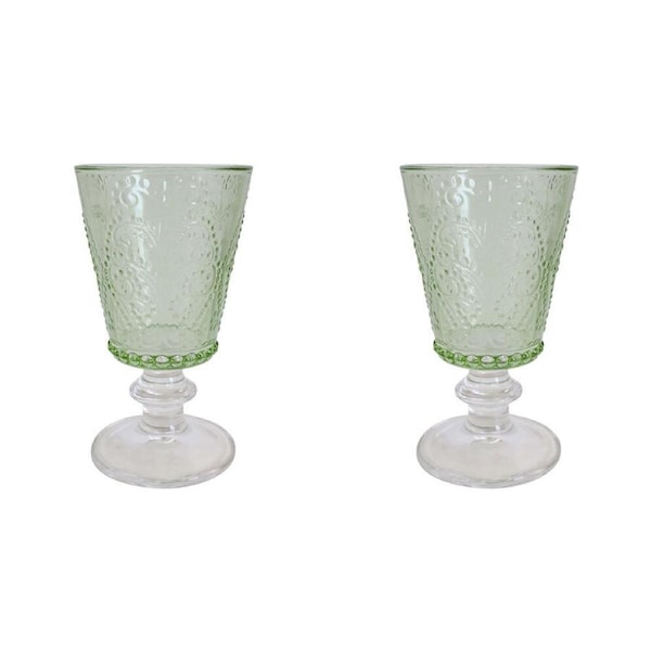 2x LVD Stemmed 16cm Red Wine Glass Cup Goblet Glassware Barware Apple Green
