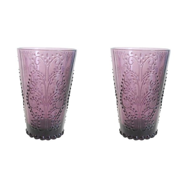 2x LVD Lavender 12.5cm Drink Glass Tumbler/Cocktail Party Glassware Cup