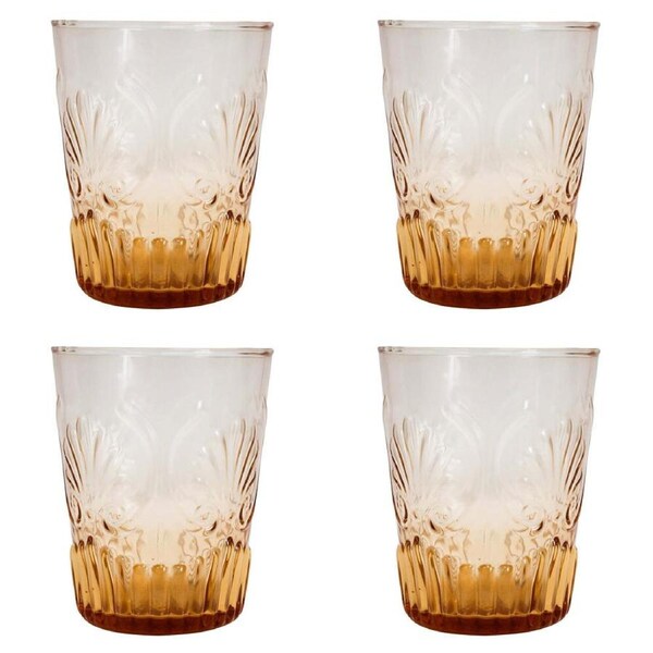 4x LVD Alfresco 11cm Glass Tumbler Drink Cocktail Glassware Cup Peach