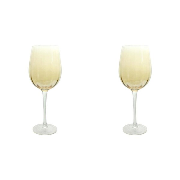 2x LVD Stemmed Buff Red Wine Glass 23cm Glassware Barware Goblet Cup Yellow