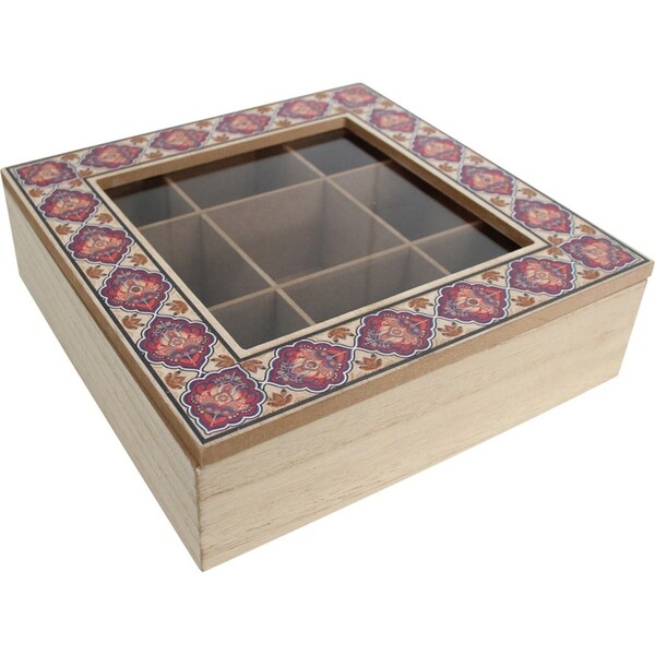 LVD Sari MDF 24cm Jewellery Display Box Accessory Organiser Decor Storage Square