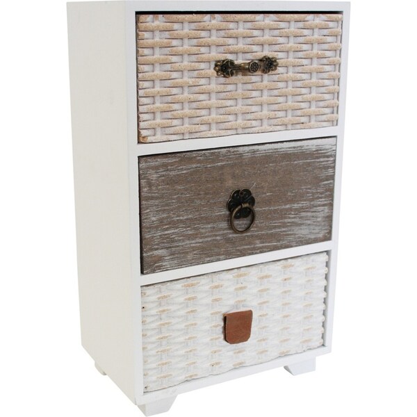 LVD MDF 25cm Esma 3-Drawer Jewellery Box Storage Home Organiser Holder Rectangle