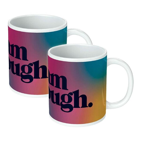 2PK Barbie Movie I am Kenough White Ceramic Printed Tea/Coffee 285ml/10 oz Mug