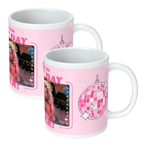 2PK Barbie Movie Best Day Ever White Ceramic Printed Tea/Coffee 285ml/10 oz Mug