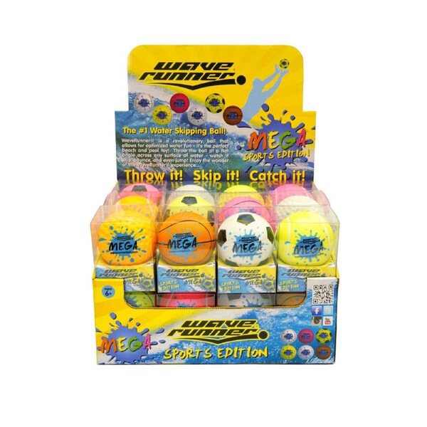 WAVE RUNNER MEGA SPORT BALL 9CM ASST - WR800B-SPT