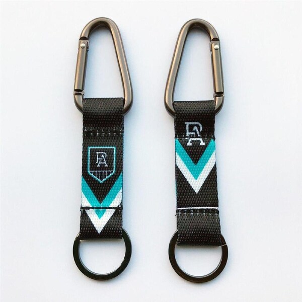 AFL Carabiner Key Ring - Port Adelaide Power - Keyring - Clip and Ring