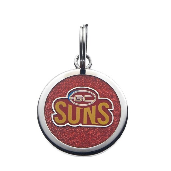AFL Pet ID Tag - Gold Coast Suns - Engravable - 25mm diameter