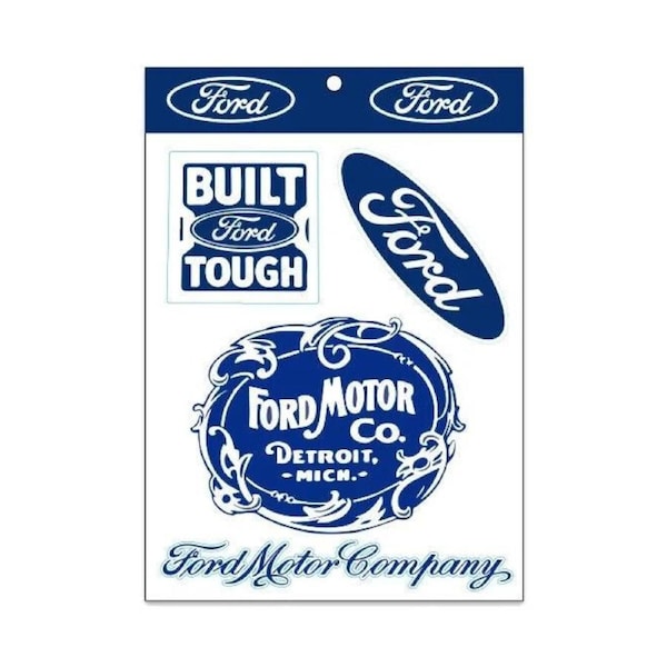 FORD Blue Sticker Sheet - 5 Stickers Per Sheet - Ford Logo Decal