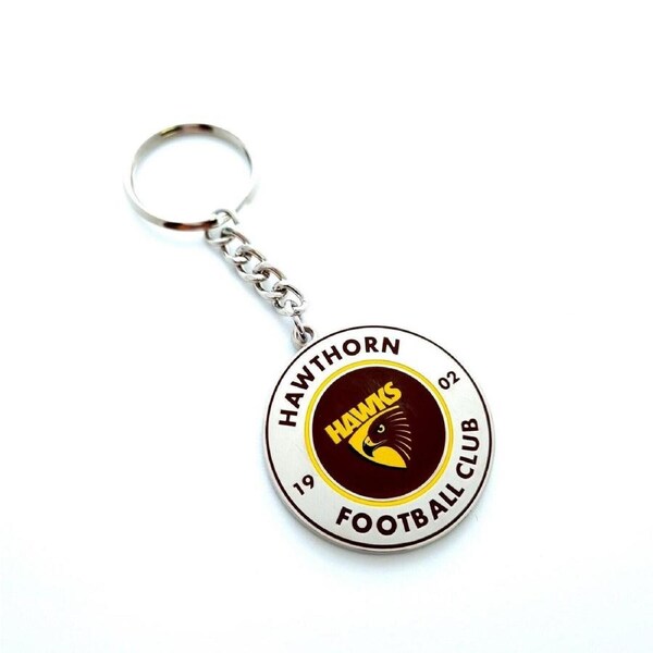 AFL Round Key Ring - Hawthorn Hawks - Keyring - Aussie Rules - TROFE