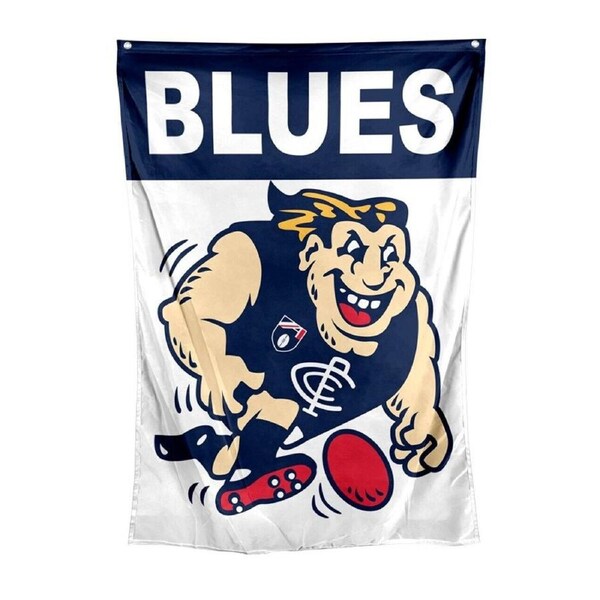 AFL Retro Wall Flag - Carlton Blues - Cape Flag - Approx 100cm x 70cm
