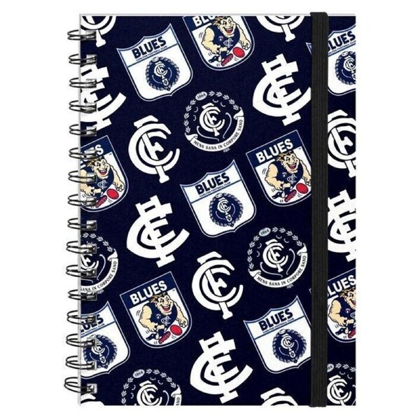 AFL Hard Cover Notebook - Carlton Blues - A5 60 Page Pad