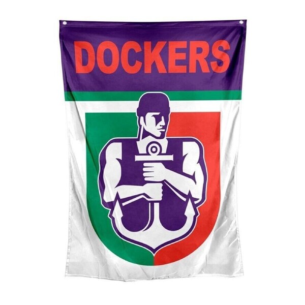 AFL Retro Wall Flag - Fremantle Dockers - Cape Flag - Approx 100cm x 70cm