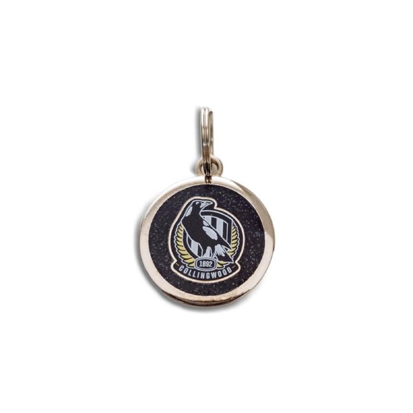AFL Pet ID Tag - Collingwood Magpies - Engravable - 25mm diameter
