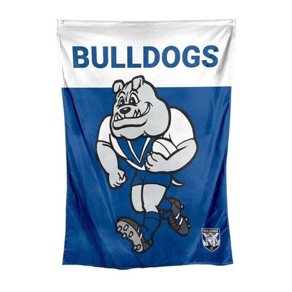 NRL Mascot Wall Flag - Canterbury Bulldogs - Cape Flag - Approx 100cm x 70cm