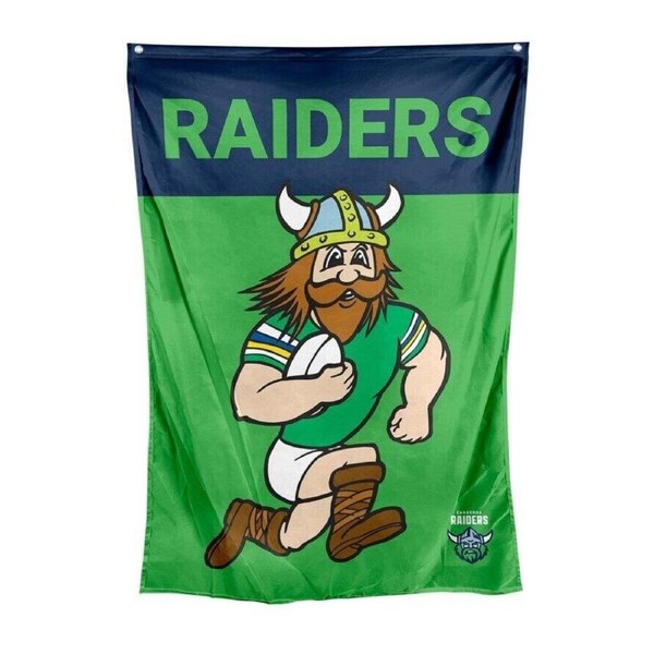 NRL Mascot Wall Flag - Canberra Raiders - Cape Flag - Approx 100cm x 70cm