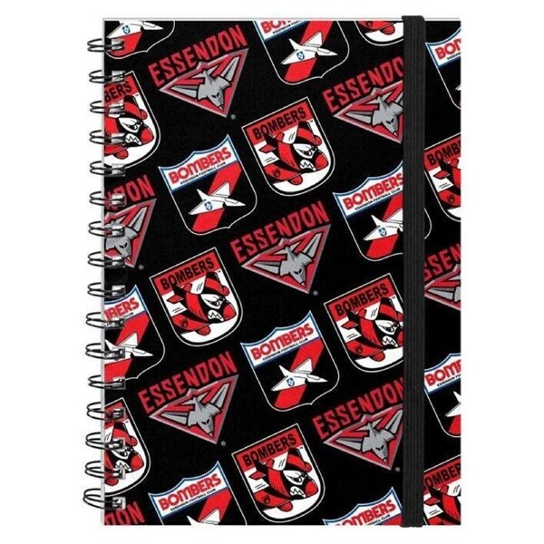 AFL Hard Cover Notebook - Essendon Bombers - A5 60 Page Pad