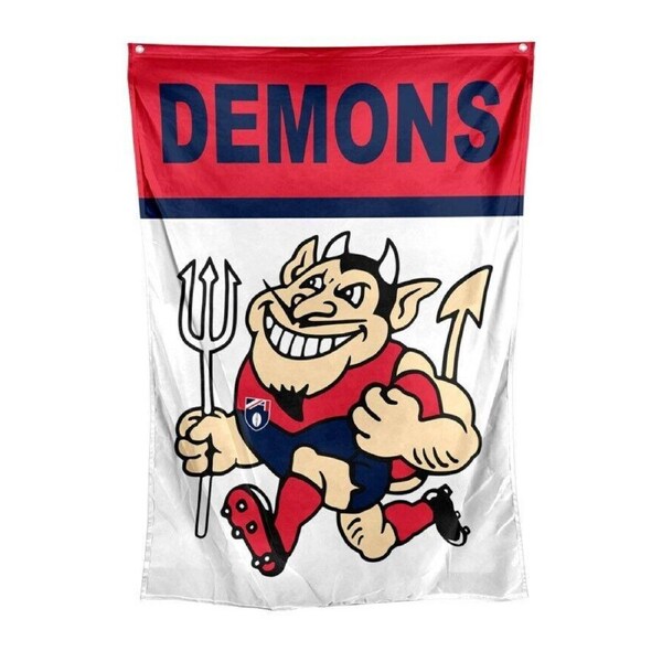 AFL Retro Wall Flag - Melbourne Demons - Cape Flag - Approx 100cm x70cm