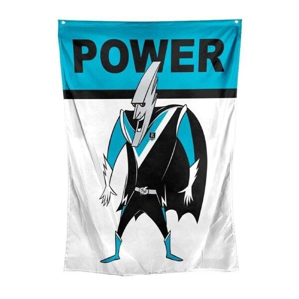 AFL Retro Wall Flag - Port Adelaide Power - Cape Flag - Approx 100cm x 70cm