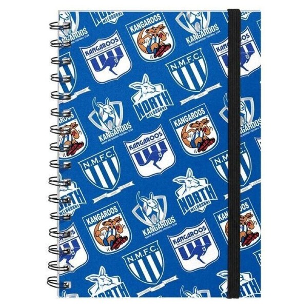 AFL Hard Cover Notebook - North Melbourne Kangaroos - A5 60 Page Pad