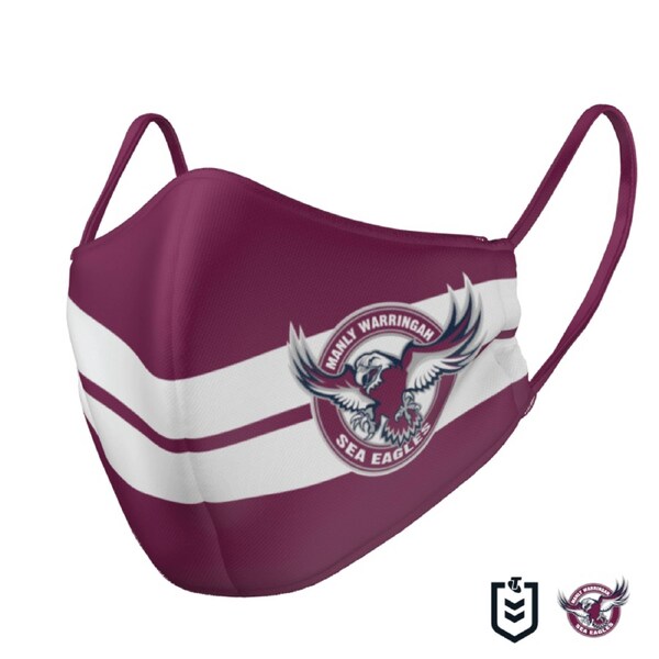 NRL Face Mask - Sea Eagles - Reversible - Washable - Adult Large