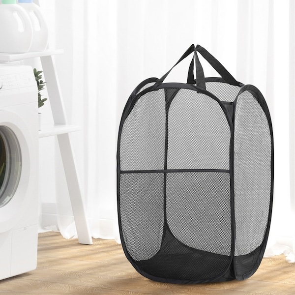 2X Artiss Laundry Basket Hamper Foldable Black