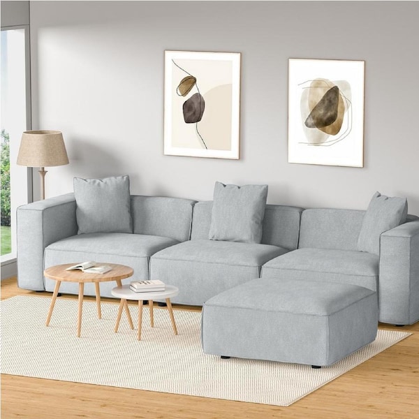4 Seater Sofa Artiss Modular Chaise Set Grey