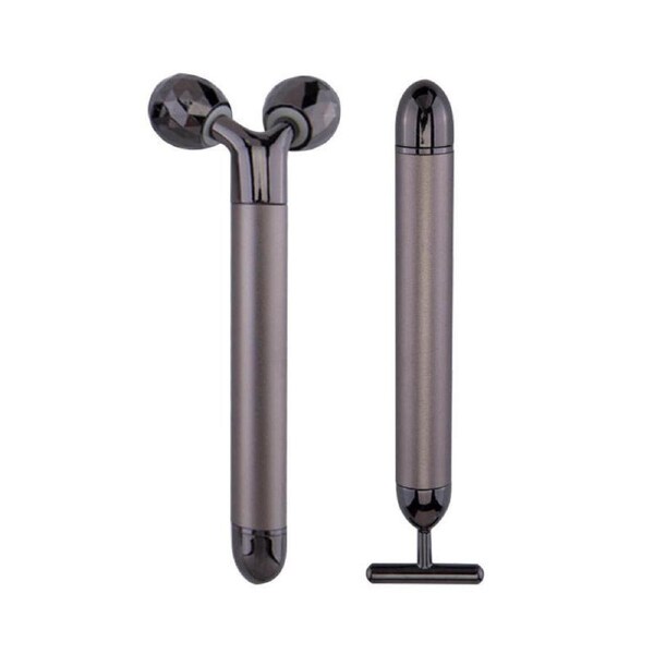 Catzon 2 in 1 Electric Face Massager Roller Kit Eye Nose Facial Roller Massage Tool-Grey