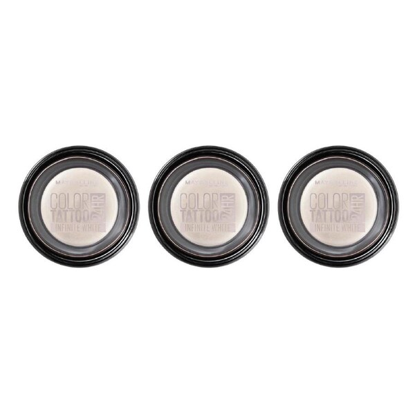 3x Maybelline Color Tattoo 24HR Eyeshadow 45 Infinite White