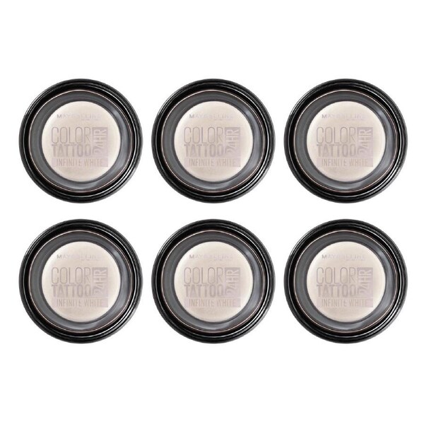 6x Maybelline Color Tattoo 24HR Eyeshadow 45 Infinite White