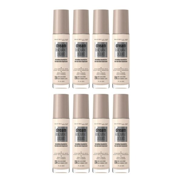 8x Maybelline Dream Radiant Liquid Foundation 30ml 02 Fair Porcelain