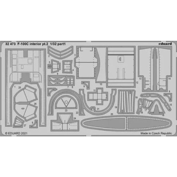 Eduard 1/32 F-100C interior pt.2 Photo etched set 32473