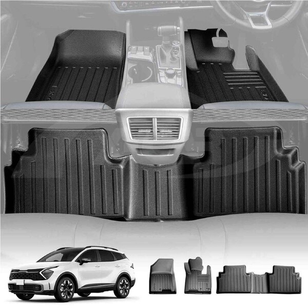 3D All-Weather TPE Floor Mats for Kia Sportage 2021-Onwards Heavy Duty Customized Car Floor Liners Full Set Carpet