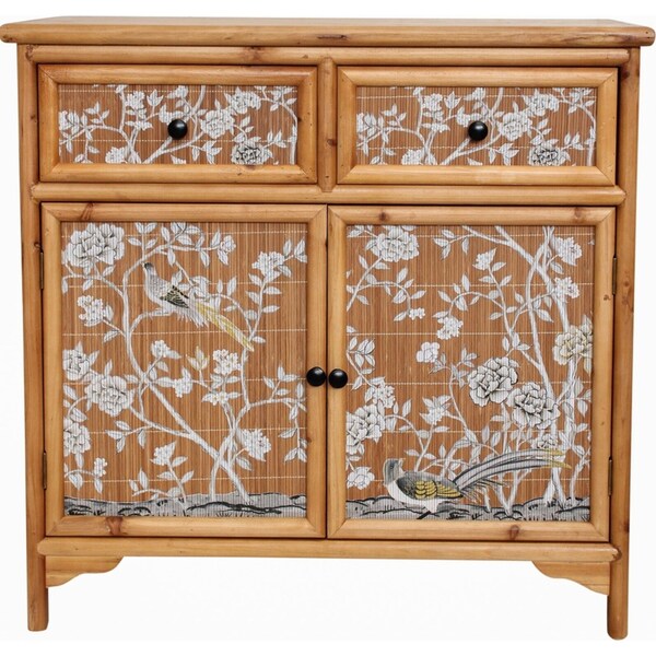 Blossom Wood/MDF/Bamboo 81cm 2-Door Cabinet w/ Drawers Home Furniture Rect Brown