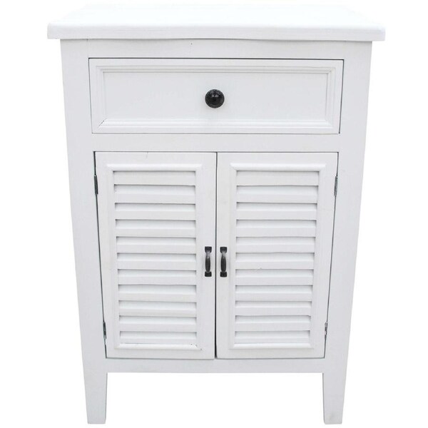 Fir Wood 55x68cm Cabinet Shutter w/ Drawer Home/Kitchen Table Furniture White
