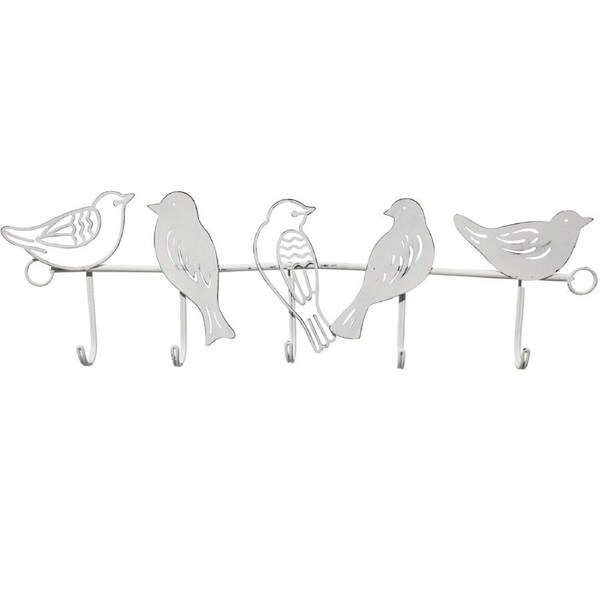 Bird Hooks Metal 32cm Wall Mounted Clothes/Key Holder Hanger/Storage Organiser