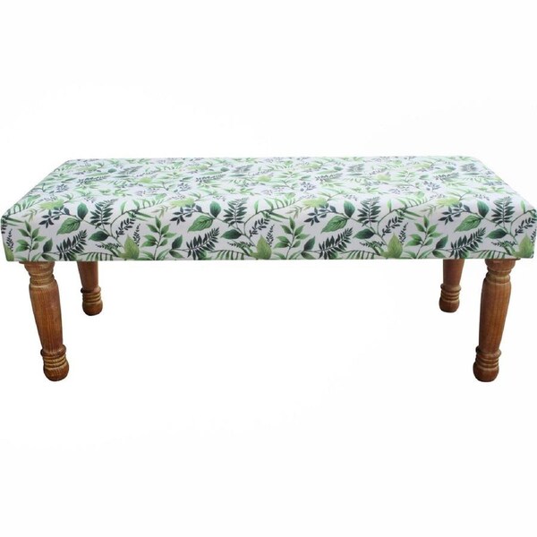 Velvet Botanical 101x41cm Wood Ottoman/Bench Home/Room Furniture Decor Rectangle