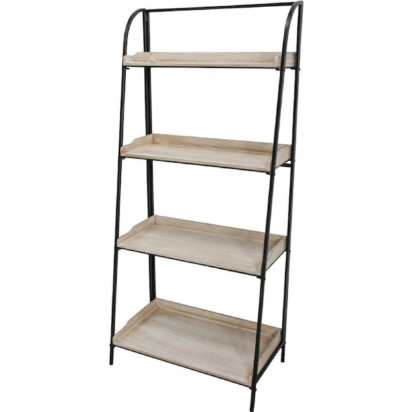 Villa Wood Metal 140cm Bakers Display Stand Organiser Storage Rack BLK/Whitewash