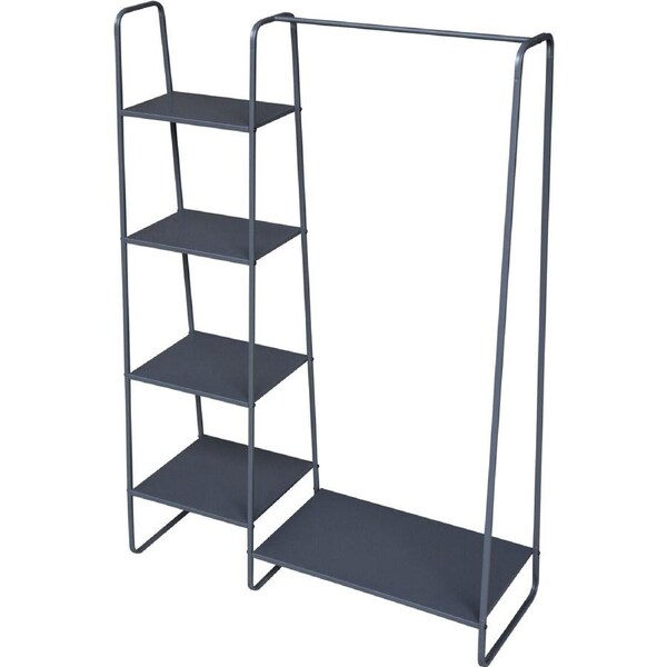 Metal 153.5cm Display Rack w/ Shelves Stand Kitchen Home Storage Organiser Black