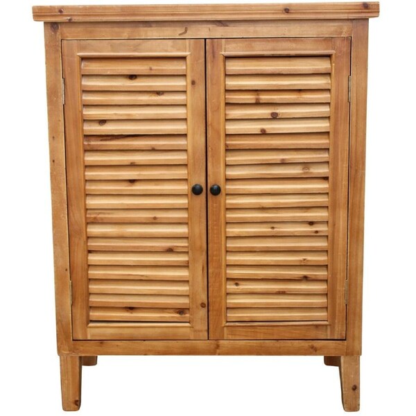 Louvre Timber Wood 80x102.5cm 2-Door Cabinet/Table Home Furniture Rect Natural