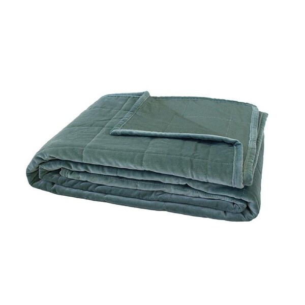 Bambury Nuno 245GSM 100% Cotton Velvet Throw Blanket Eucalyptus 130x200cm