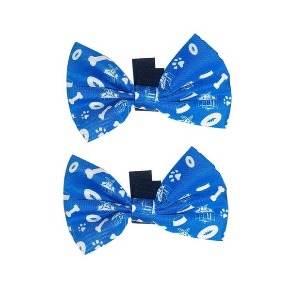2PK The Stubby Club North Melbourne Kangaroos - AFL Dog Velcro Bowtie Accessory