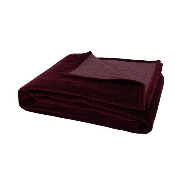 Bambury Nuno 245GSM 100% Cotton Velvet Throw Blanket Sangria 130x200cm