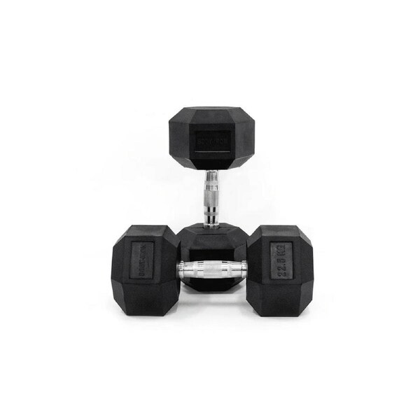 22.5kg Body Iron Commercial Rubber Hex Dumbbell Pair