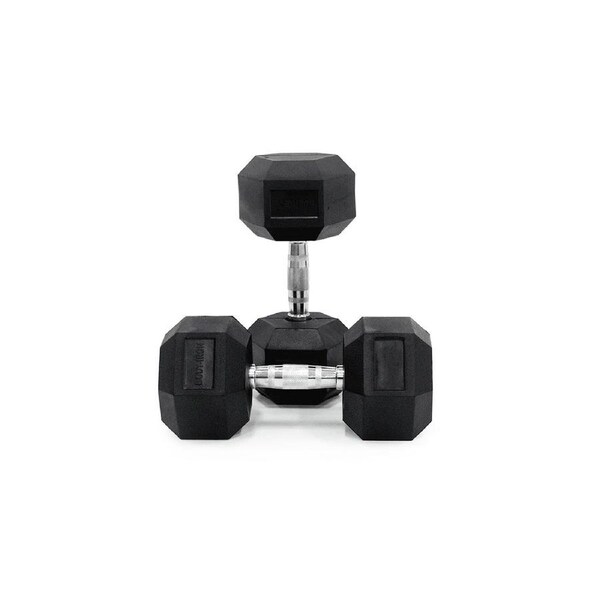 25kg Body Iron Commercial Rubber Hex Dumbbell Pair