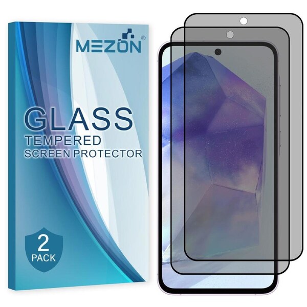 [2 Pack] Privacy Anti-Spy Full Coverage Samsung Galaxy A35 5G Tempered Glass Premium 9H HD Screen Protectors by MEZON (Galaxy A35 5G, Privacy)