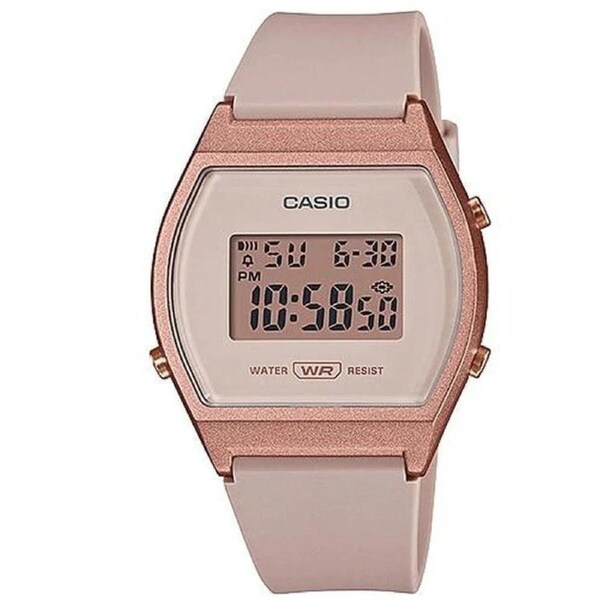 Casio Light Pink/Rose Gold Women's 50m Digital Watch LW-204-4A