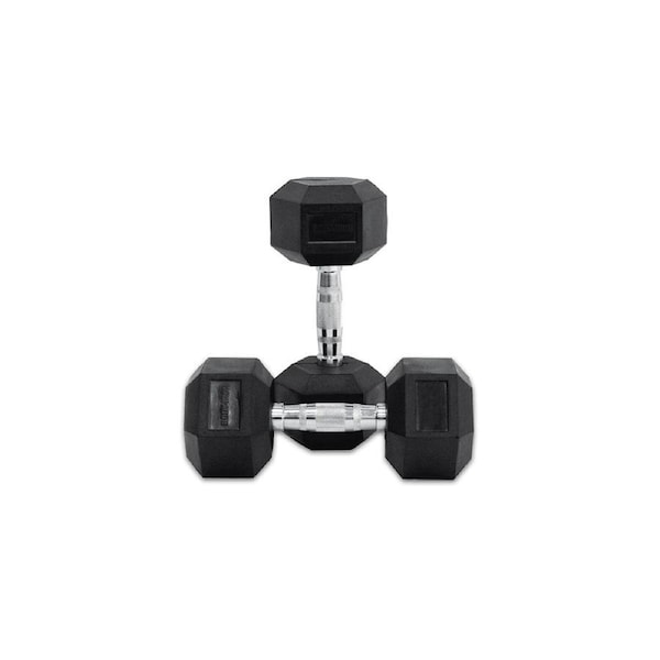 35kg Body Iron Commercial Rubber Hex Dumbbell Pair